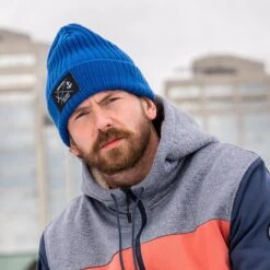 Bauer X East Coast Lifestyle Rib Patch Beanie -BAUER Sale Store 660381 BLU 02